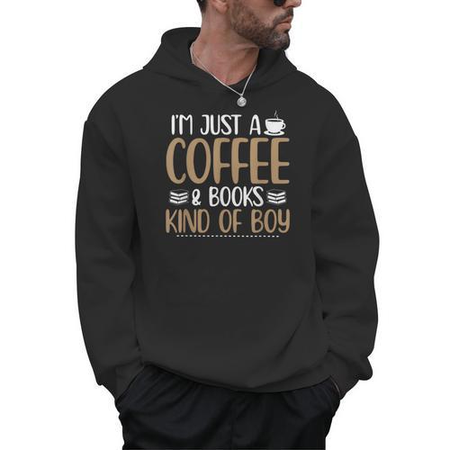 Coffee Lover Saying Book Reading Club Librarian Men Hoodie - Bookorys