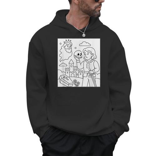 Coloring Book Hamlet Ghost Yorick Castle Shakespeare Play Men Hoodie - Bookorys CA