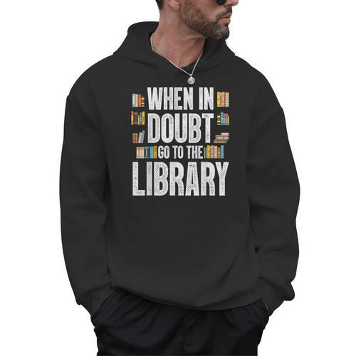 Cool Book Reader Men Women Library Themed Bookworm Librarian Men Hoodie - Bookorys AU