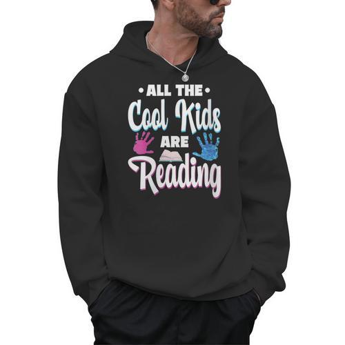 All The Cool Kids Are Reading Book Vintage Retro Sunset Men Hoodie - Bookorys