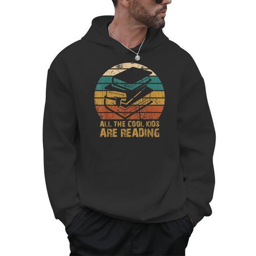 All The Cool Kids Are Reading Books Men Hoodie - Bookorys CA