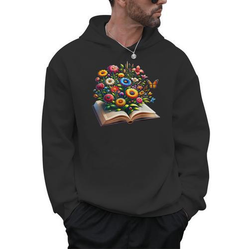 Cottagecore Book Flowers And Butterflies Art For Readers Men Hoodie - Bookorys DE