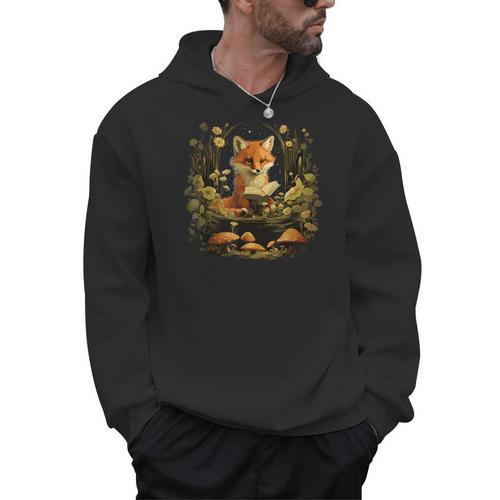 Cottagecore Fox Reading Book Aesthetic Outfit For Women Men Hoodie - Bookorys DE