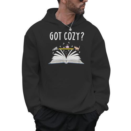 Cozy Cat Mystery Book Lover Reading Nerd Cute Bookish Reader Men Women Kids Men Hoodie - Bookorys AU