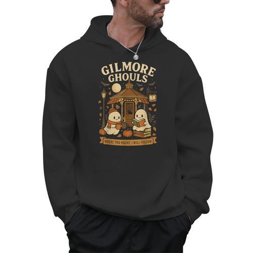 Cozy Ghouls Bookish Halloween Gazebo Scene Men Hoodie - Bookorys