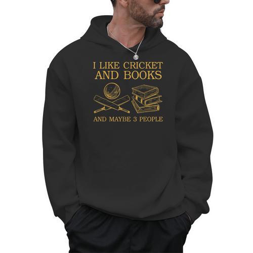I Like Cricket And Books And Maybe 3 People Lover Men Hoodie - Bookorys