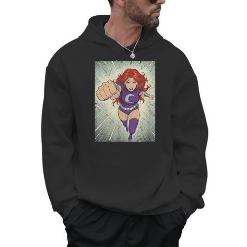 The Crimson Crescent 90s Retro Comic Book Superheroine Art Men Hoodie - Bookorys CA