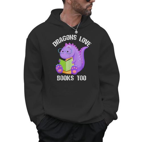Cure Dragons Love Books Too Men Hoodie - Bookorys AU