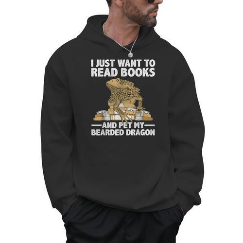 Cute Bearded Dragon For Men Women Zoology Reptile Book Lover Men Hoodie - Bookorys AU