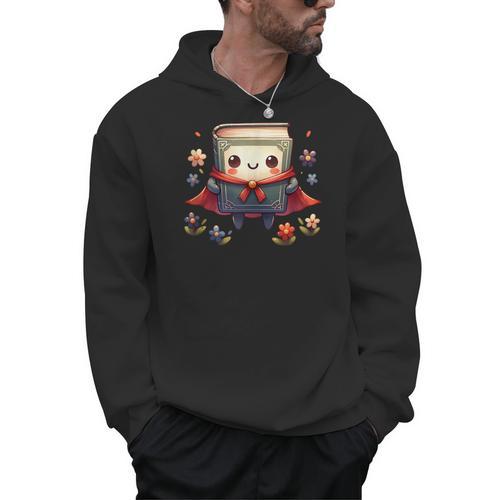 Cute Book Super Hero Reading Superhero Men Hoodie - Bookorys