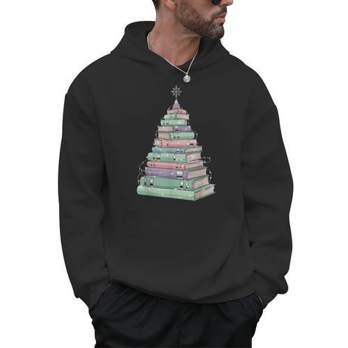 Cute Bookmas Christmas Book Tree Book Lover Teacher Men Hoodie - Bookorys DE