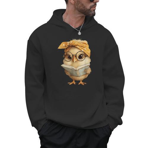 Cute Chick Reading Book Bandana Men Hoodie - Bookorys CA