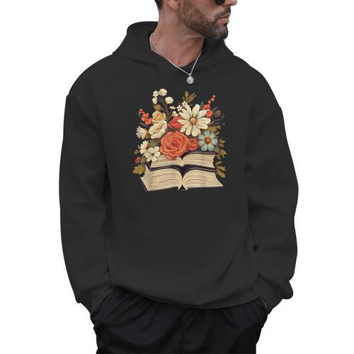 Cute Cottagecore Aesthetic Wildflowers Flowers Book Lover Men Hoodie - Bookorys