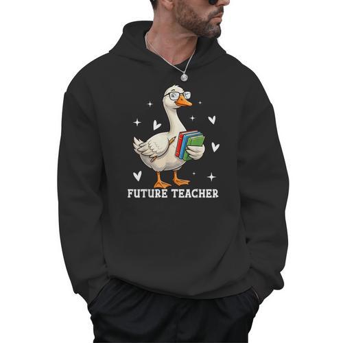 Cute Goose I Love Future Teacher Reading Books Men Hoodie - Bookorys