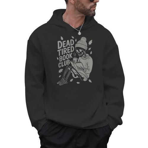 Dead Tired Book Club Skeleton Men Hoodie - Bookorys AU