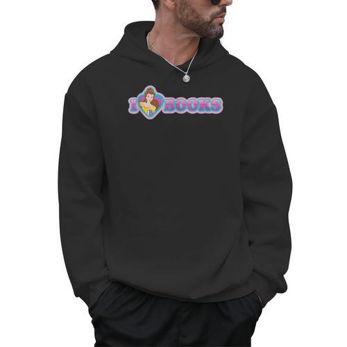 Disney Princess Belle I Heart Books Men Hoodie - Bookorys