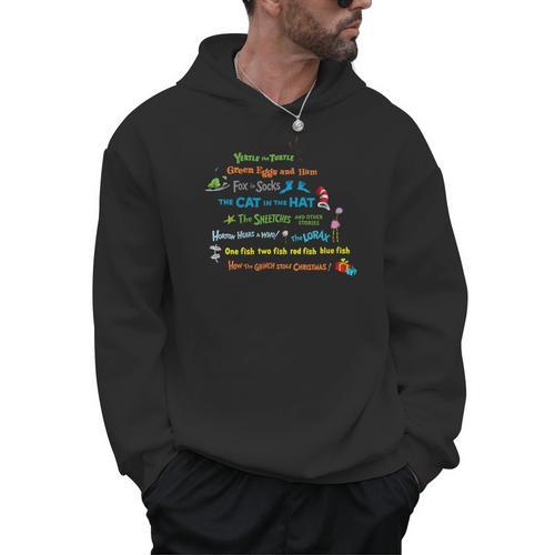 Dr Seuss Book Title Men Hoodie - Bookorys CA