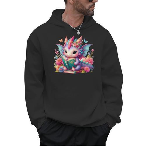 Dragon Book ShirtReading Bookworm Please I'm a Book Dragon Men Hoodie - Bookorys CA