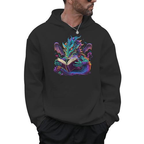 Dragon Reading Book Men Hoodie - Bookorys AU