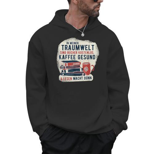 In My Dream World Books Are Free Coffee Healthy Men Hoodie - Bookorys