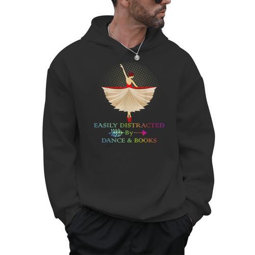 Easily Distracted By Dance And Books Shirt Men Hoodie - Bookorys