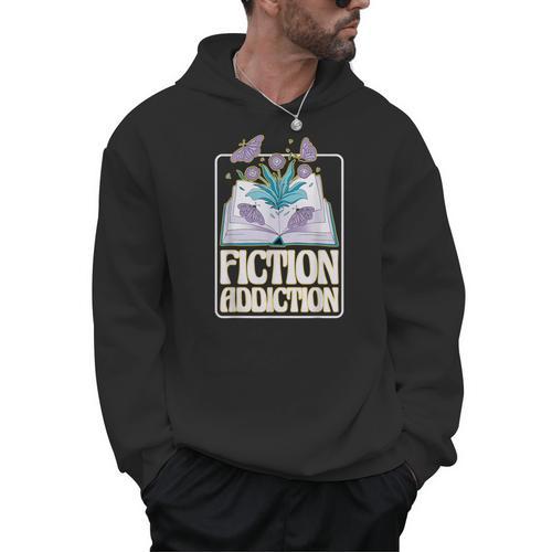 Fiction Addiction Book Reader And Booklover Men Hoodie - Bookorys DE