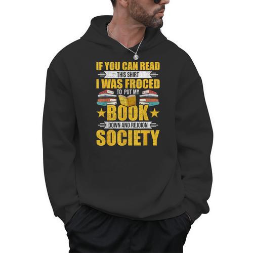 I Was Forced To Put My Book Down Book Lovers Reading Men Hoodie - Bookorys