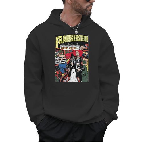 Frankenstein Halloween Horror Vintage Comic Book Retro Men Hoodie - Bookorys