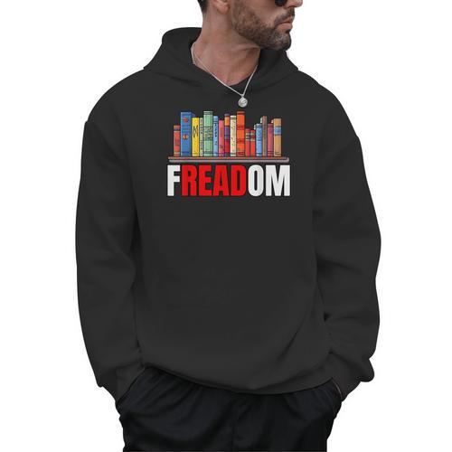 Frea-Dom Anti Ban Books I Read Banned Books Freedom Book Men Hoodie - Bookorys