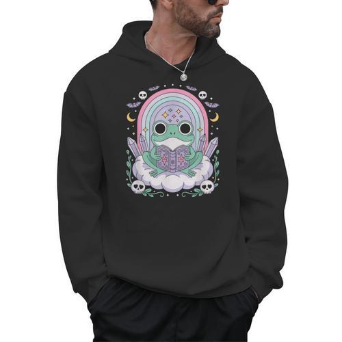 Frog Book Cottagecore Kawaii Gothic Cute Pastel Goth Men Hoodie - Bookorys