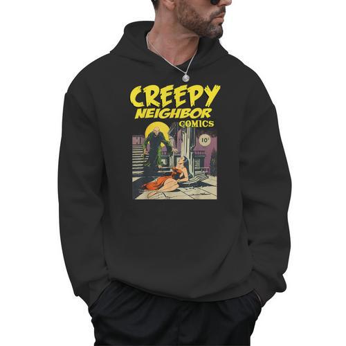 FUNNY Creepy Neighbor Comics Parody Horror Comic Book Men Hoodie - Bookorys