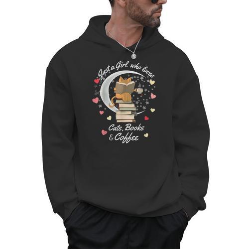 Only a Girl The Cat Books Men Hoodie - Bookorys AU