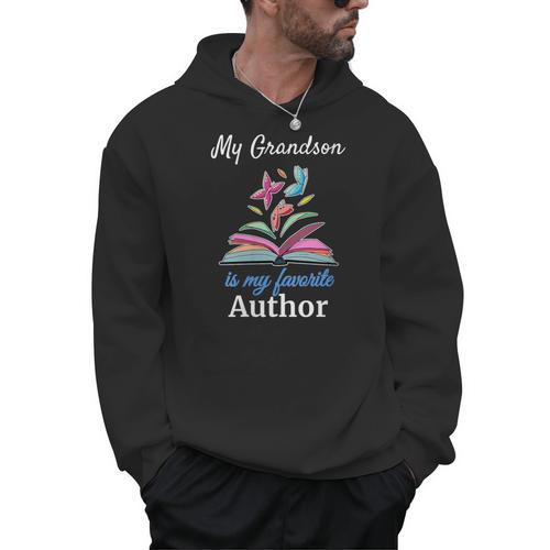My Grandson Is My Favorite Author For Book Lovers Men Hoodie - Bookorys