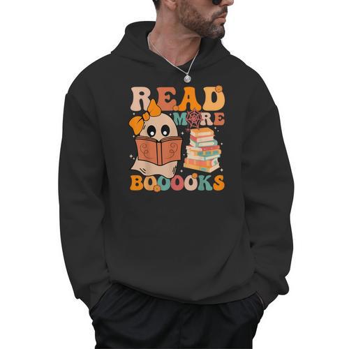 Groovy Booooks Ghost Read More Books Teacher Halloween Men Women Kids Men Hoodie - Bookorys DE