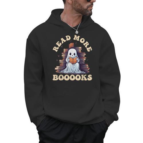Groovy Read More Books Cute Ghost Teacher Halloween Men Hoodie - Bookorys