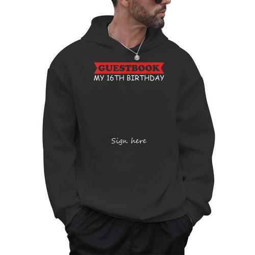 Guestbook My 16th Birthday Men Hoodie - Bookorys