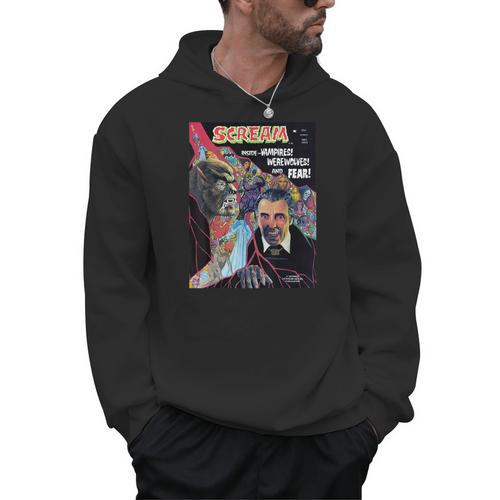 Halloween Horror Vintage Werewolf Vampire Comic Book Retro Men Hoodie - Bookorys