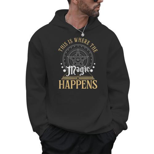 This Is Where Happens Magic Occult Mystic Book Men Hoodie - Bookorys UK