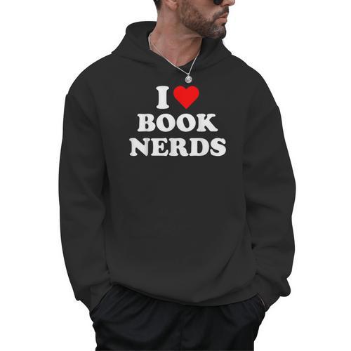 I Heart Book Nerds Book Readers Cute Men Hoodie - Bookorys