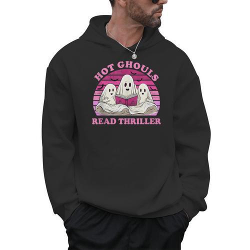 Hot Ghouls Read Thriller Spooky Book Club Reading Lovers Men Hoodie - Bookorys