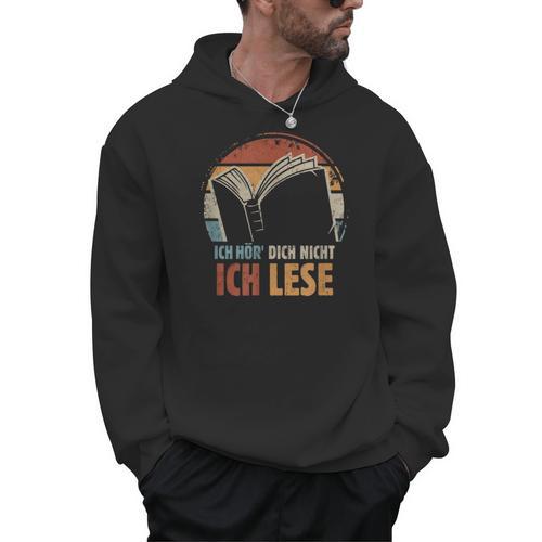 Ich HöR' Dich Nicht Ich Lese Reading Book Worm Men Hoodie - Bookorys