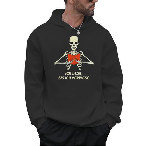 Ich Lese Bis Ich Verwese Books Reading Bookworm Men Hoodie - Bookorys