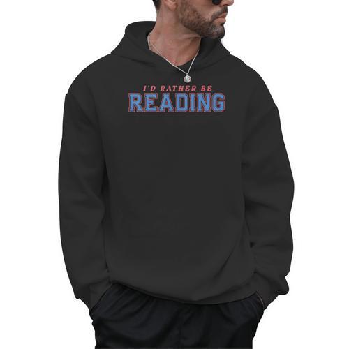 I'd Rather Be Reading Retro Bookish Book Lover Men Hoodie - Bookorys