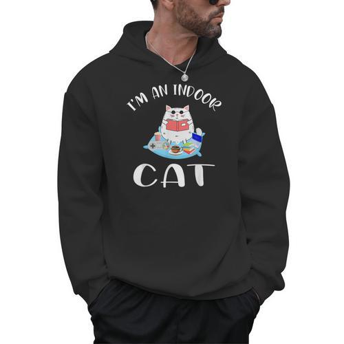 I'm An Indoor Cat I Drink Coffee Read Books Play Games Men Hoodie - Bookorys AU