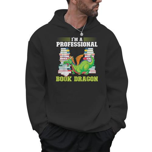 I'm a Professional Book Dragon Mythical Creatures Men Hoodie - Bookorys