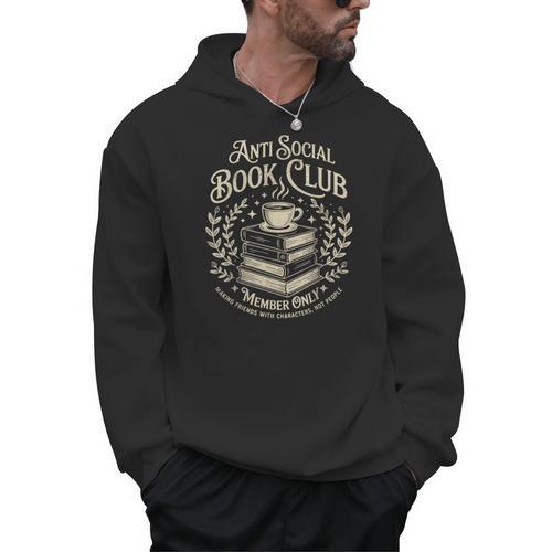 Introvert Books Club Member Coffee Book Lovers Vintage Men Hoodie - Bookorys
