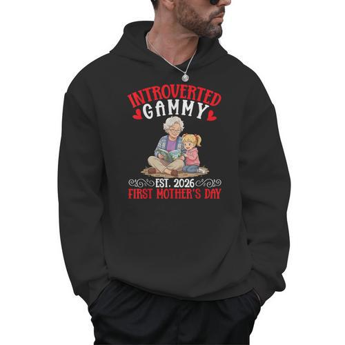 Introverted Gammy Est 2026 First Mother's Day Reading Book Men Hoodie - Bookorys CA