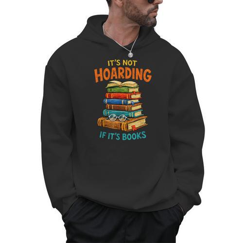 It’s Not Hoarding If It’s Books Classic Distressed Bookworm Men Hoodie - Bookorys