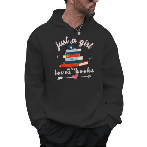 Just A Girl Who Loves Books For Book Worm Lover Men Hoodie - Bookorys DE