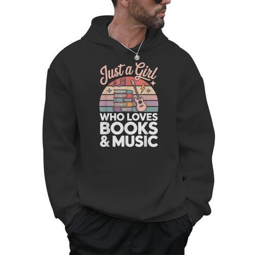 Just a Girl Who Loves Books And Music Men Hoodie - Bookorys DE